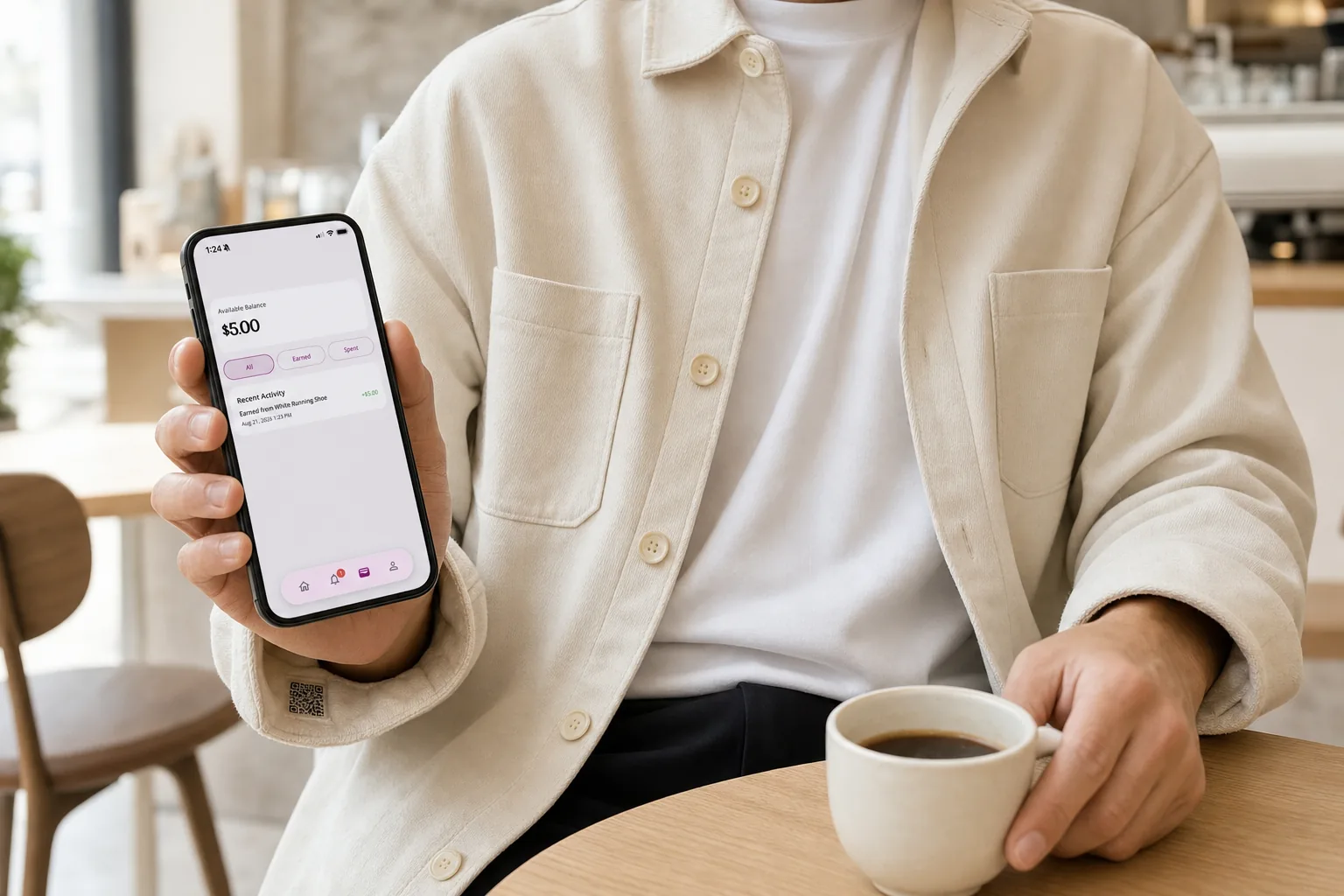 Referrer checking a Grapevine reward balance on their phone